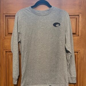 Costa Gray Tee with White Palm Logo